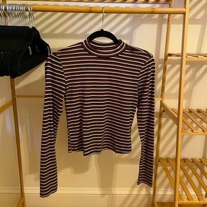 Turtleneck striped top